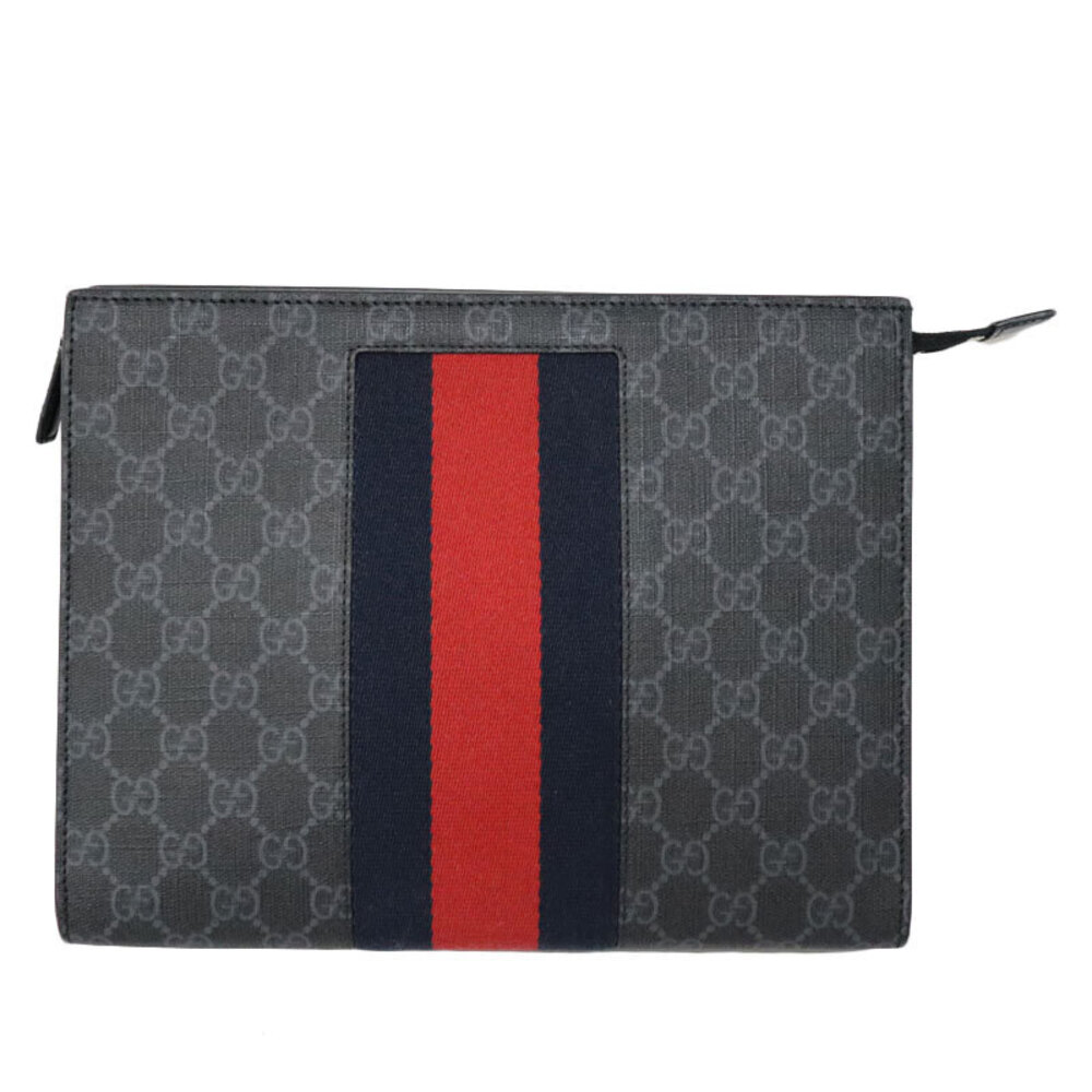 GUCCI Clutch Bag GG Black Clutch Guccissima Web Stripe - Picture 2 of 6